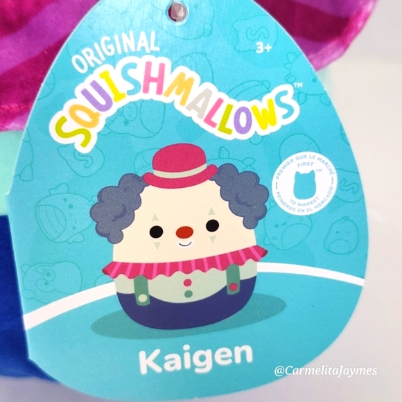 KAIGEN 🤡 FTM Blue & Pink Clown Original Squishmallow by Kelly Toy ☆ NWT ☆ - Picture 3 of 8